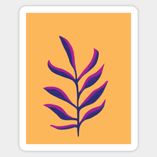 Cute purple and orange leaf design Sticker